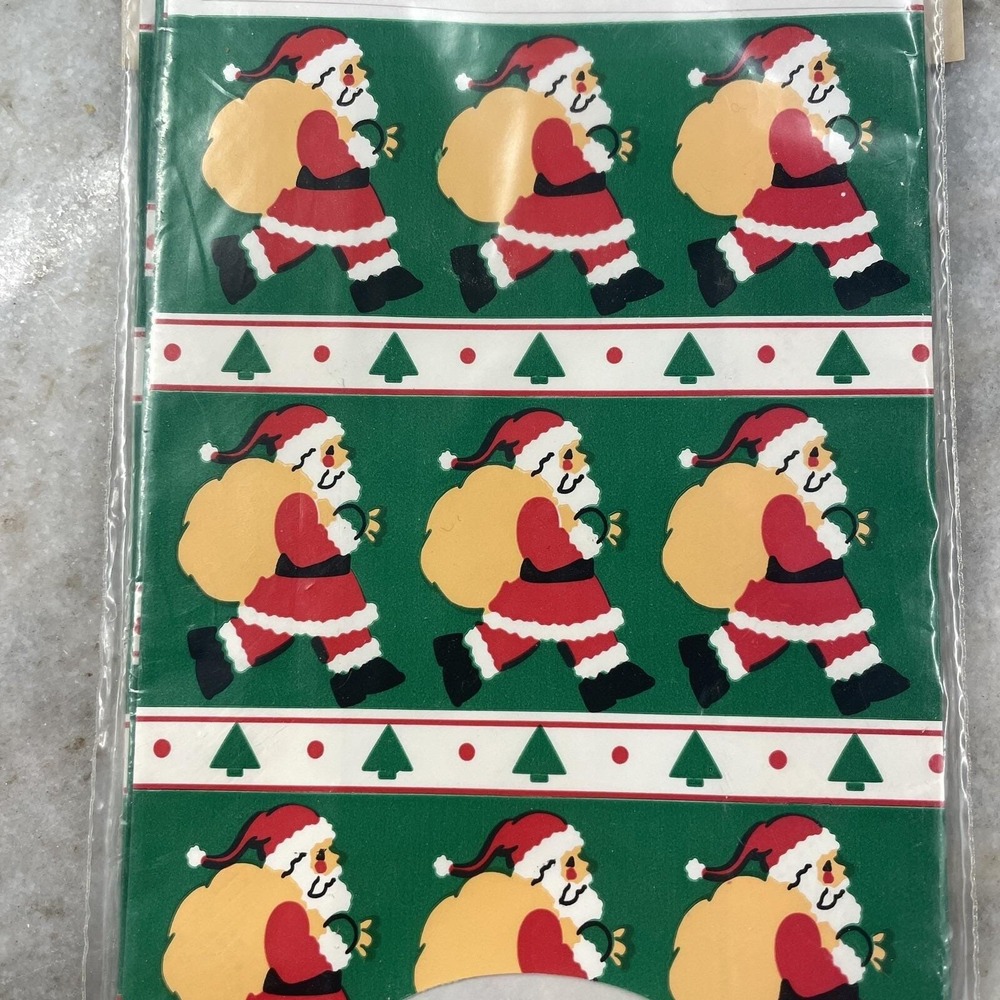 Vtg 1989 Christmas Jeanmarie‎ 3 Poly-Lined Cookie Treat Candy Bakery Gift Bags - Picture 4 of 5